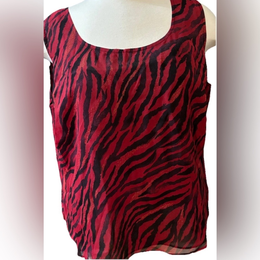 Red Zebra-Print Sleeveless Camisole